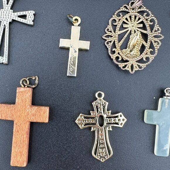 Lot Mix Cross Pendants Christian Religious Catholic Faith Vintage Now Handmade - Picture 12 of 14